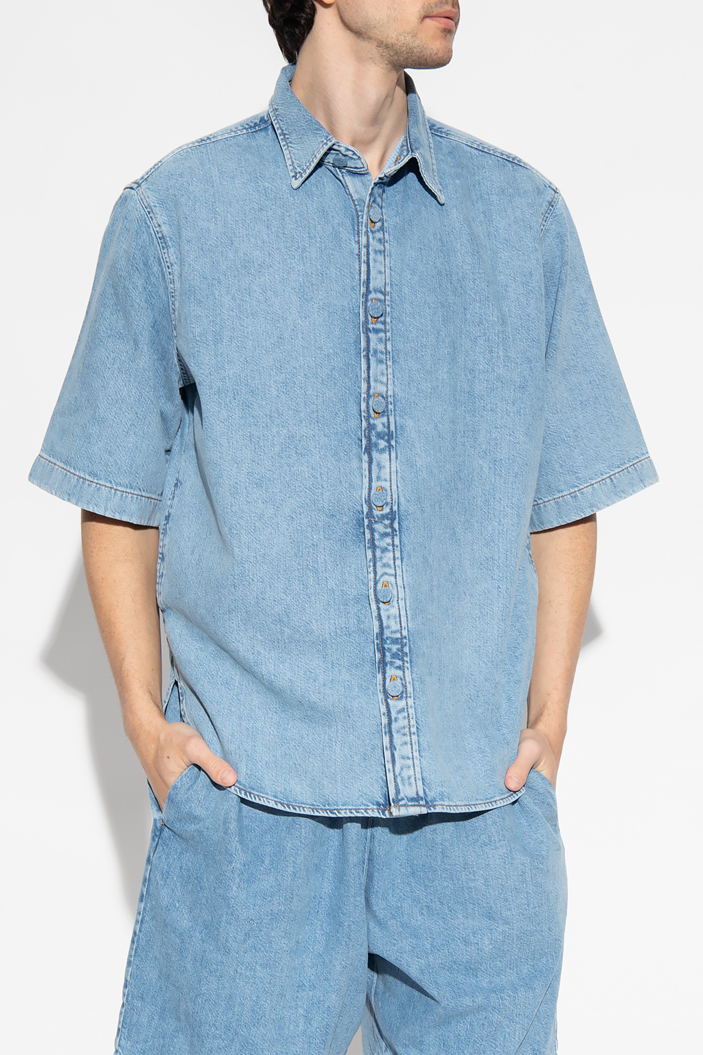 【CPGN STUDIO】23SS★ USA DENIM PATCH Short Sleeve Tee CG691_DM8916